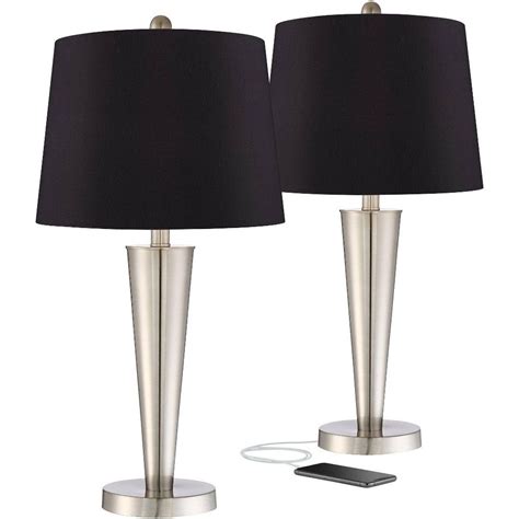 360 Lighting Modern Table Lamps 26 High Set Of 2 With Usb Port Tapered
