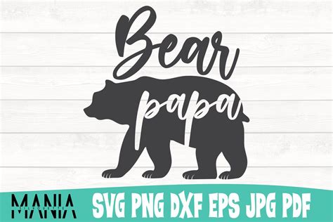 Bear Papa Svg Cut File Fathers Day Clip Art Papa Bear Etsy