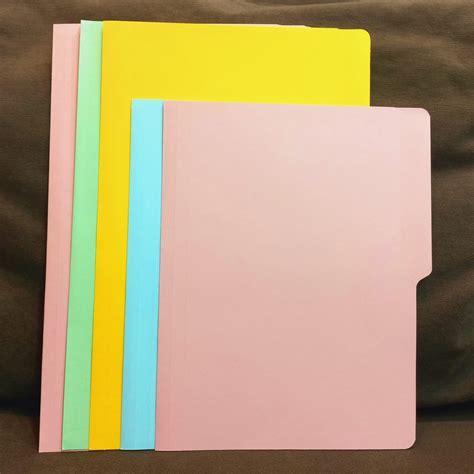 Colored File Folder Short 11pts Blue Pink Yellow Green