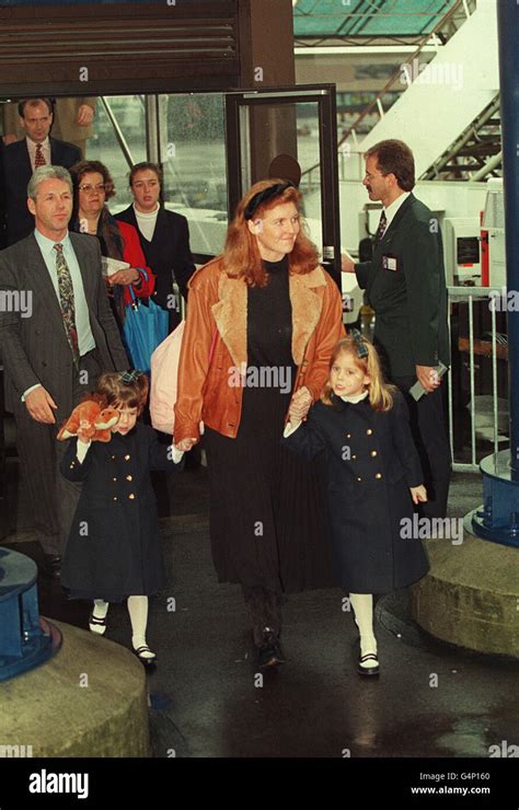 The Duchess Of York Sarah Ferguson With Her Daughters Princess
