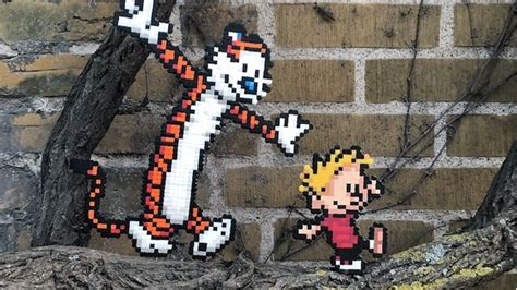 Le Street Pixel Art De Pappas Pärlor Kultt