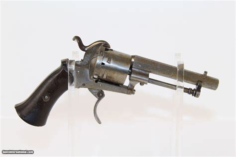Belgian Antique Folding Trigger Pinfire Revolver