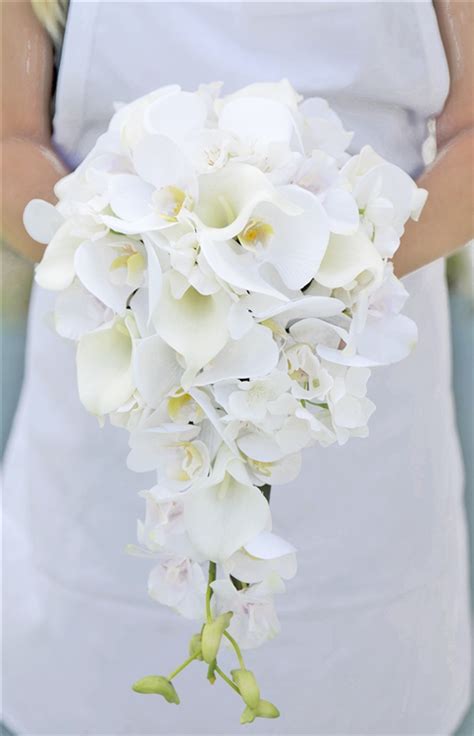 Natural Touch Off White Orchids And Calla Lilies Cascading