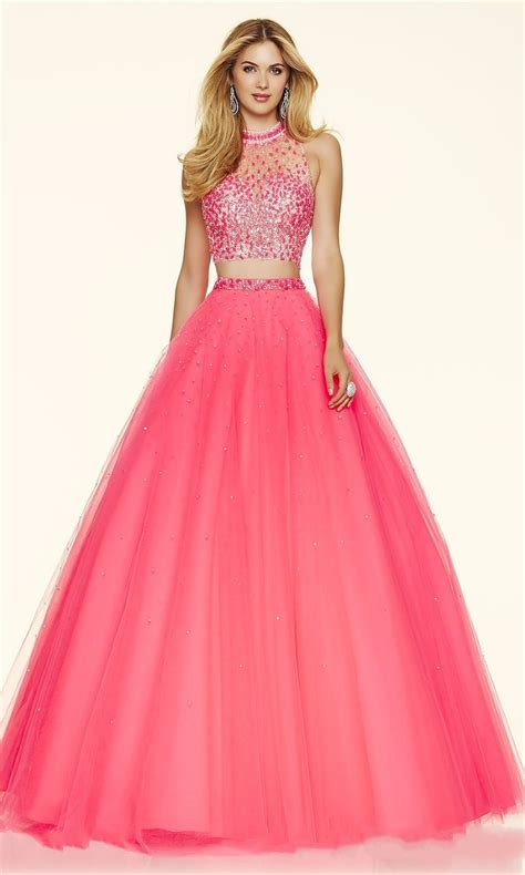 Hot Pink Quinceanera Dresses O Neck Luxury Crystals Ball Gown Sweet 16