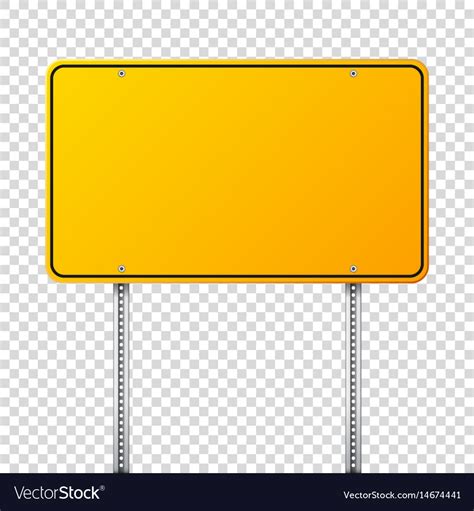 Road Yellow Traffic Sign Blank Board With Place Vector Image