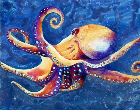 Octopus Watercolor Painting On Yupo Wildlife Ocean Art Brazen