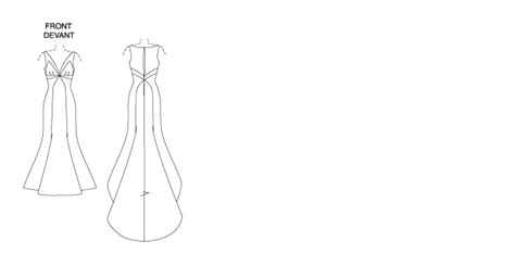 V1032 Vogue Sewing Pattern Misses Bridal Gown Wedding Pleated Front