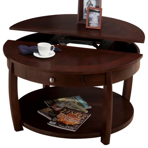 Cocktail table lift top unique coffee table rowan od outdoor round, source: Jofran 436-2 Riverside Round Lift-Top Cocktail Table with ...