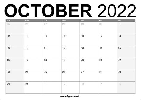 October 2022 Calendar Free Printable Us Printable Calendars Free