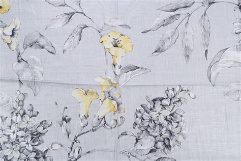 125 Yards Grey Watkins Merrimon Printed Linen Drapery Fabric In Grey