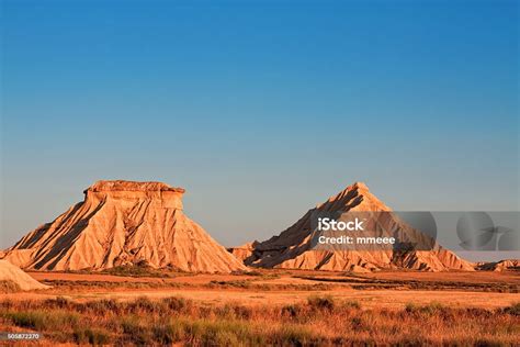 Mountain Castildetierra In Bardenas Reales Nature Park Navarra Stock