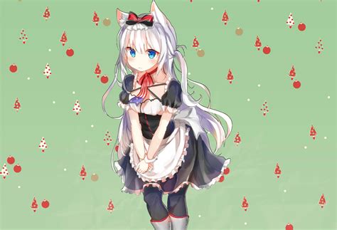 Wallpaper Id 1190498 Loli Anime Cat Girl 1080p Maid Blue Eyes