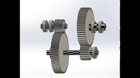 Solidworks Two Stage Reduction Gear Box Youtube