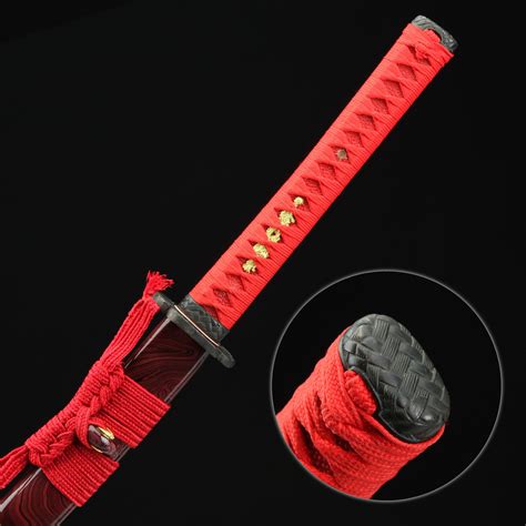 High Performance Pattern Steel Red Blade Real Japanese Katana Samurai