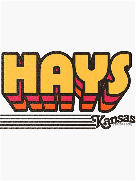 Hays Kansas Retro Stripes Sticker For Sale By Retroready Redbubble