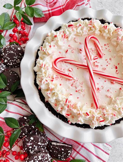 Youll Love This No Bake Candy Cane Pie Thats Made With Cream Cheese Real Peppermint And