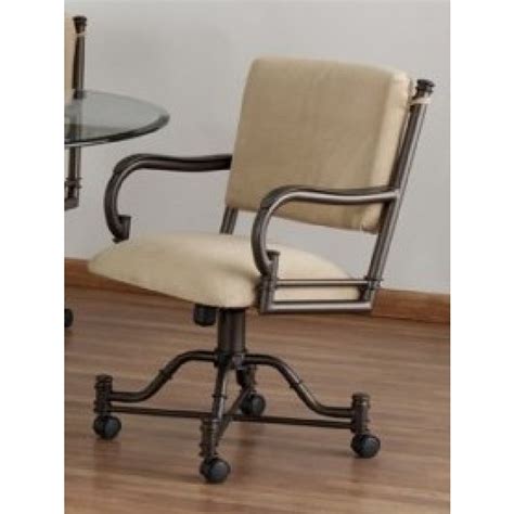 Dining And Kitchen Chairs Bullseye Swivel Tilt Caster Arm Chair By Tempo