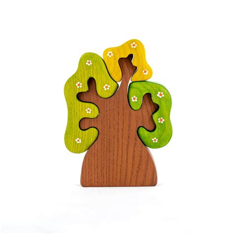 Waldorf Wooden Tree Wooden Puzzle Eco Friendly Educational Etsy