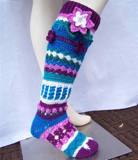 Crochet Knee High Socks Free Pattern These Knee High Socks Are Made