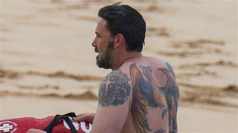 Ben affleck previously said his massive phoenix tattoo was not real, but new pictures prove otherwise and the twitter mob's torches are lit. Ben Affleck's giant back tattoo is real and on display two years after he claimed it was fake ...