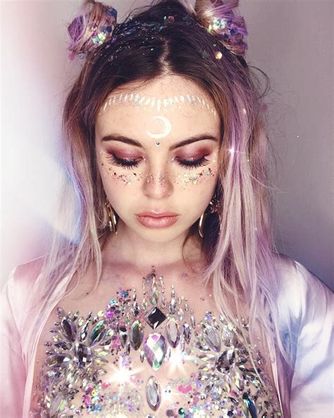 Mia 🦋🦋🦋 On Instagram “🥛” Festival Makeup Glitter Rave Makeup