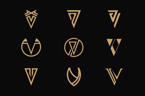 Letter V Logo Bundle Inspirasi Desain Grafis Inisial Desain Logo