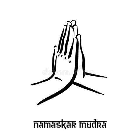 Namaskar Hands Clipart Bw
