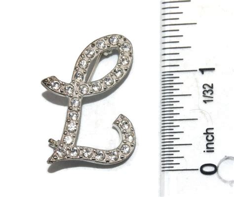 Vintage Avon Silver Tone And Clear Rhinestones Initial Etsy