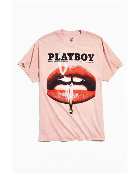 Urban Outfitters Playboy Lips Tee In Pink For Men Lyst
