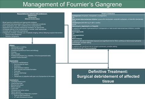 It begins immediately on admission to the surgical ward. Fournier Gangrene: A Review for Emergency Clinicians ...