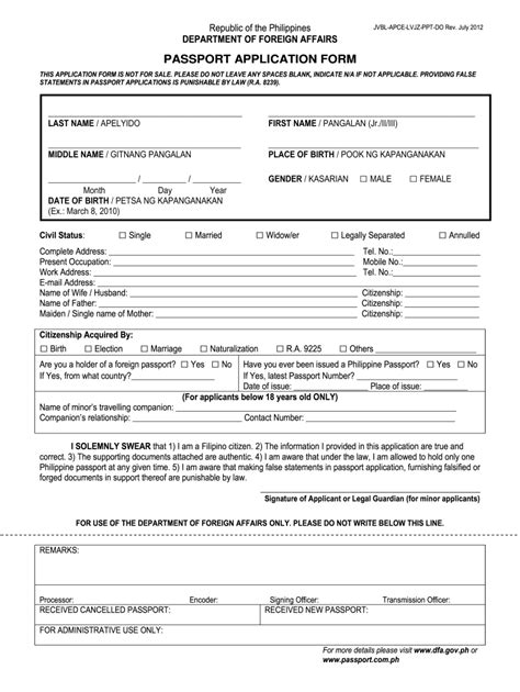 Passport Application Form Fill Out And Sign Online Dochub