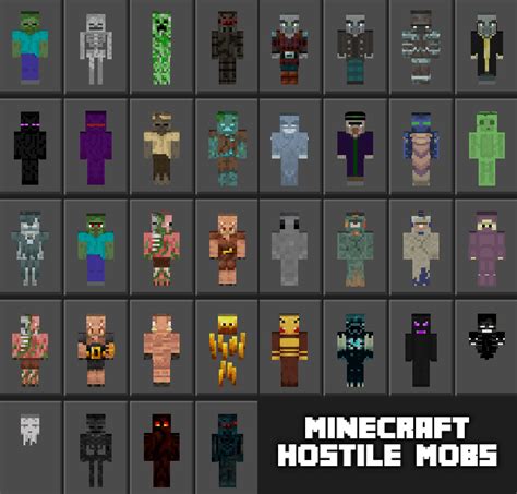 Minecraft Hostile Mobs 12 Skin Pack Minecraft Skin Packs