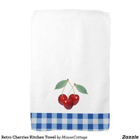 Retro Cherries Kitchen Towel Zazzle Cherry Kitchen Retro Cherry