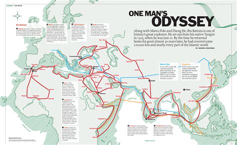 The Travels Of Ibn Battuta Red Compared To Marco Polo Blue And