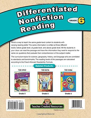 Differentiated Nonfiction Reading Grade 6 Edgeucating
