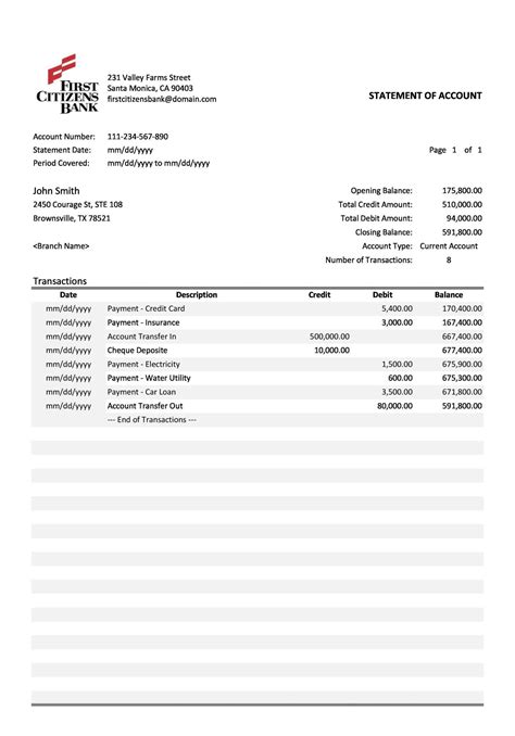 Fake Bank Statements Templates Download Ringjolo