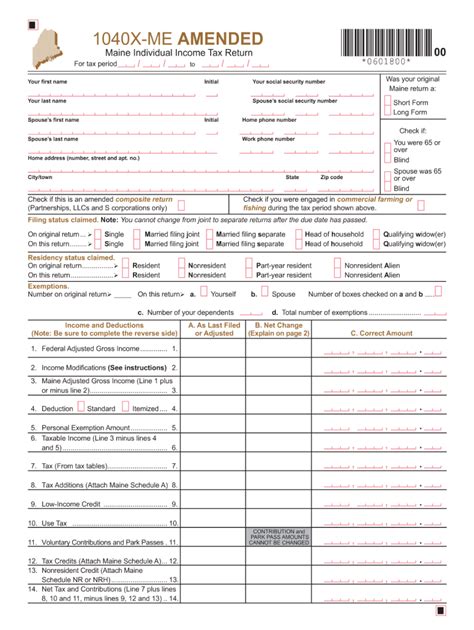 Maine Form 1040x 2006 Fill Out And Sign Online Dochub