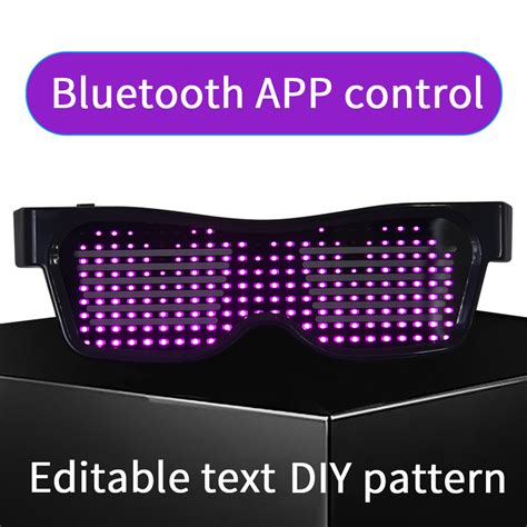 Magic Bluetooth Led Party Glasses App Control Shield Luminous Glasses Usb Charge Diy App Control
