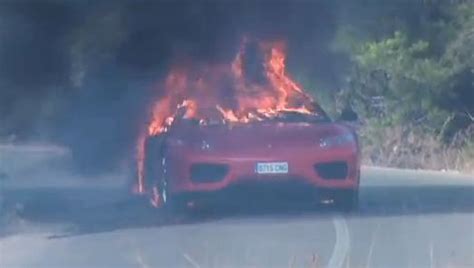 Brand New Ferrari Bursts Into Flames Videos Emirates247