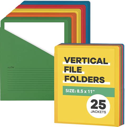 25 Pack Vertical File Folder Vertical Folder Slash