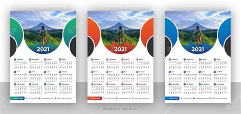 Premium Vector Single Page Colorful Travel Agency Wall Calendar