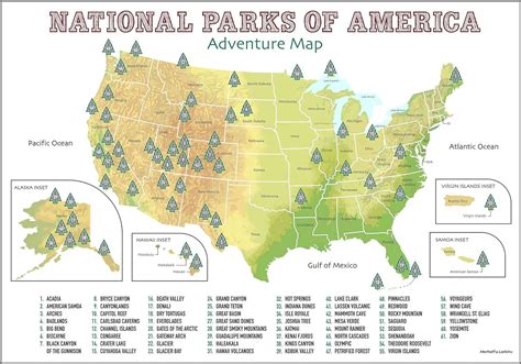 Map Of Usa Showing National Parks Map Vector