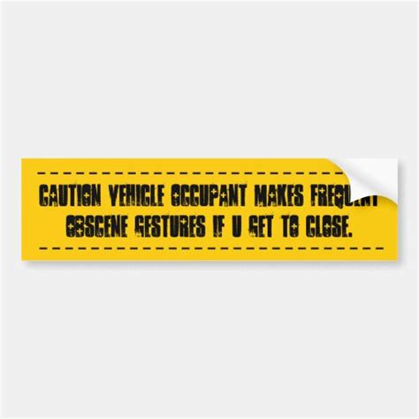 Obscene Driving Gestures Bumper Sticker Zazzle