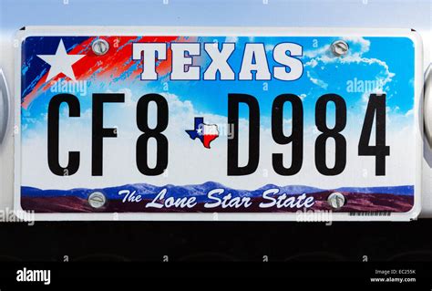 La plaque d'immatriculation, Texas USA Photo Stock - Alamy