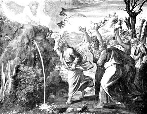 102 Moses Draws Water From A Rock In Horeb Free Stock Illustrations