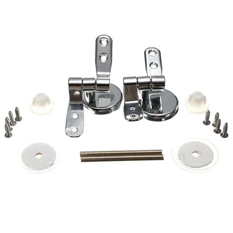 Jx Lclyl Alloy Replacement Toilet Seat Hinges Mountings Set Chrome With