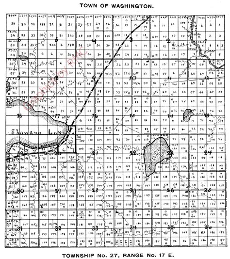 1898 Washington Township Shawano County Plat Map Township No 27