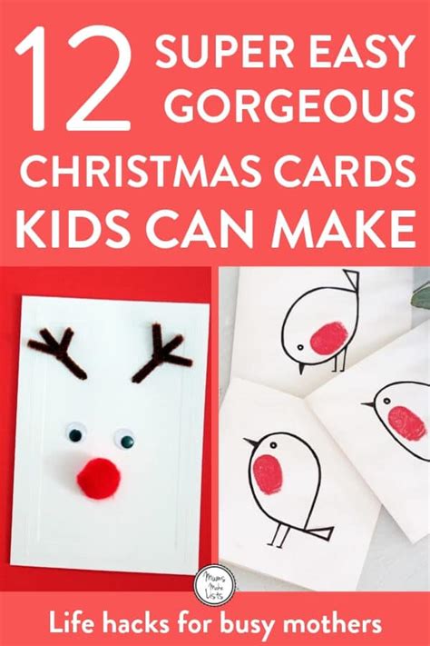 These cute kids christmas cards give your kids an opportunity to weigh in on a treasured holiday tradition for their first christmas and beyond. 12 EASY homemade Christmas card ideas for kids | Mums Make Lists