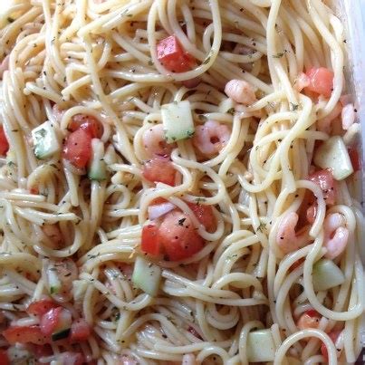 Just wondering if you have any baked shrimp recipes. Delish cold shrimp pasta! EASY TO MAKE! 1lb spaghetti ...