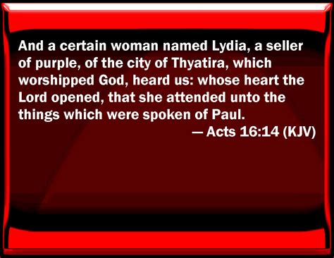 Acts 1614 And A Certain Woman Named Lydia A Seller Of Purple Of The